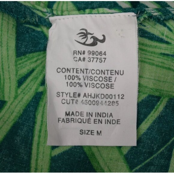 HONOLUA SURF CO. TROPICAL LEAVES PRINT SILKY GREEN MAXI DRESS - Picture 9 of 9